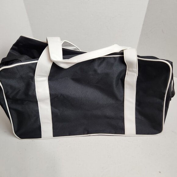 Montblanc Parfum Black White Duffle Weekender Travel Bag Large Adjustable Strap - Picture 4 of 16